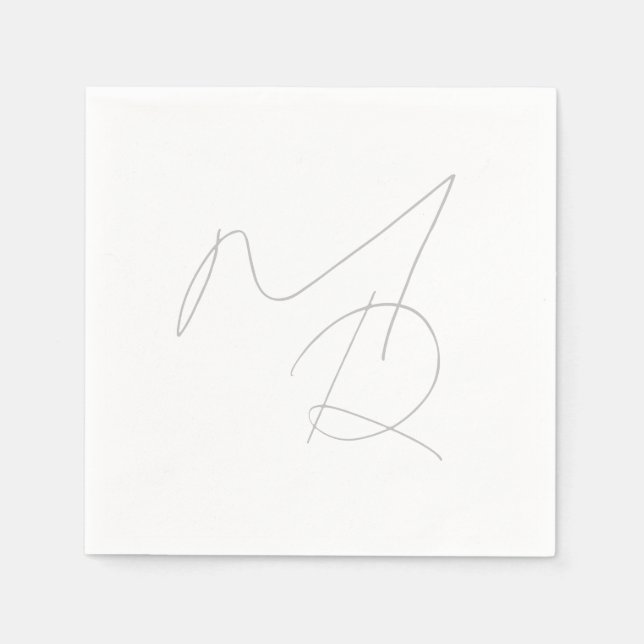 Nur Initialen... Simple Thin Monogram Serviette (Vorderseite)