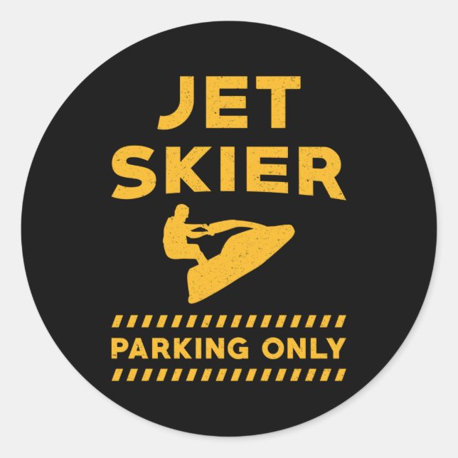 Nur Jet-Ski-Jet-Skier-Parkplatz Wasser-Jet-Skiing Runder Aufkleber (Vorderseite)