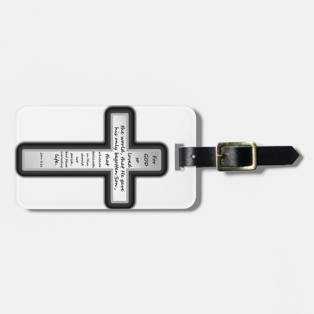 Nur John-3:16 Kreuz Gepäckanhänger (Vorderseite horizontal)