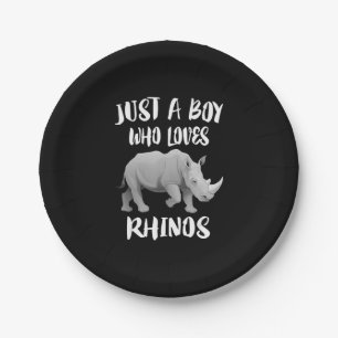 Nur Junge, der Lieben Rhinos Tiergeschenk Pappteller
