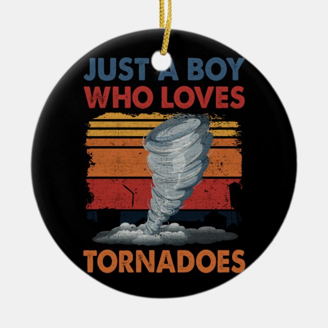Nur Junge, die Lieben Tornado Art Weather Storm To Keramik Ornament (Vorne)