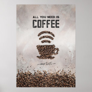 Nur Kaffee und WiFi Poster