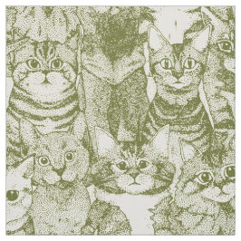 nur Kätzchen grün Stoff