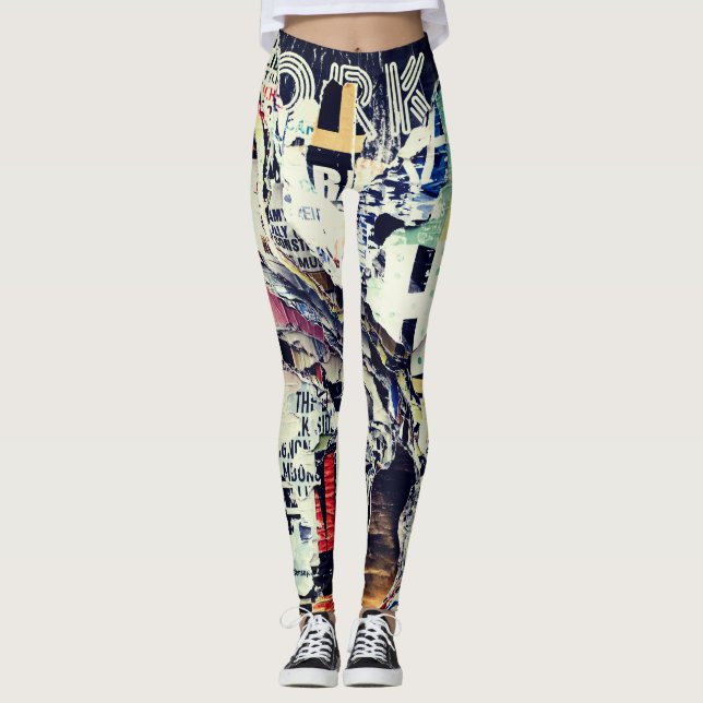 Nur kühne Bewegungen: 3D-Art Typografy-Leggings Leggings (Vorderseite)