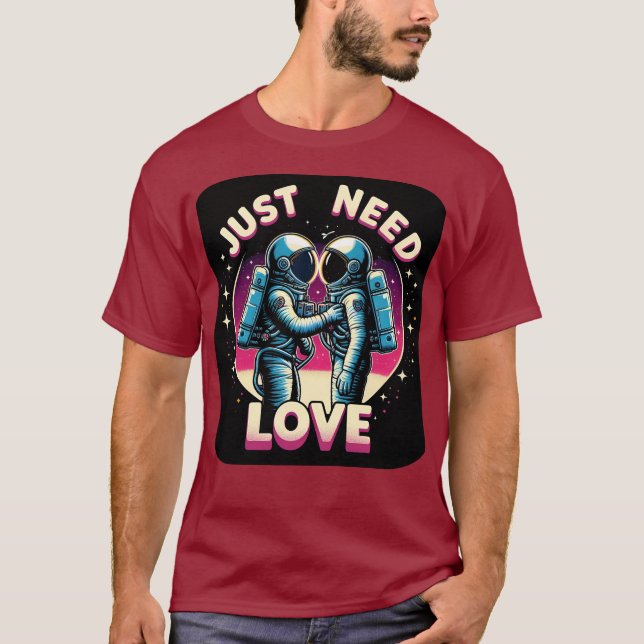 Nur Liebe brauchen - Dunkler T - Shirt (Vorderseite)