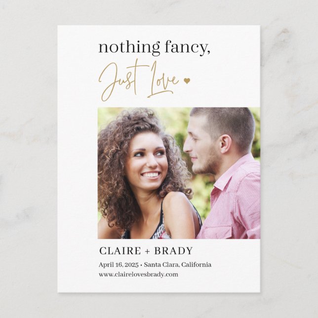Nur Liebe EDITABLE FARBE Save the Date Postkarte (Vorderseite)