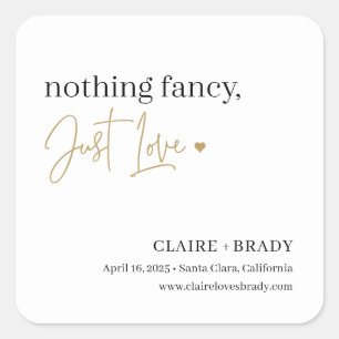 Nur Liebe EDITABLE FARBEN Hochzeitskleber Quadratischer Aufkleber