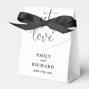 Nur Liebe Elegante moderne Schwarz-Weiß-Hochzeit Geschenkschachtel