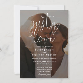 Nur Liebe Elegantes Script-Foto in einer Hochzeit Einladung