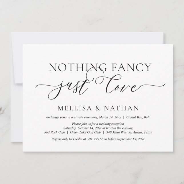 Nur Liebe, Hochzeitsfeier Party Einladung (Vorderseite)