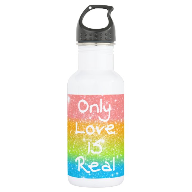 Nur Liebe ist real Edelstahlflasche (Vorderseite)