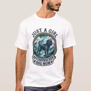 Nur Mädchen Affenpinscher Hund Mama Berg Fluss_1 T-Shirt