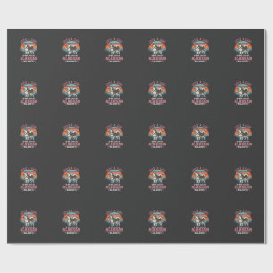 Nur Mädchen Alaskan Malamute Hund Retro Sonnenunte Geschenkpapier