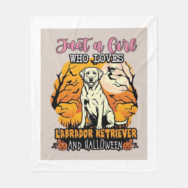 Nur Mädchen, das Labrador Retriever Halloween W li Fleecedecke (Vorderseite)
