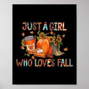 Nur Mädchen, die Lieben fallen Wasserfarben Herbst Poster