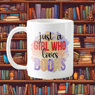 Nur Mädchen Lieben Bücher Wortart hinzufügen Monog Kaffeetasse