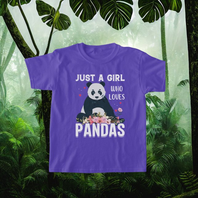 Nur Mädchen Lieben Pandas Wortart T-Shirt (Von Creator hochgeladen)