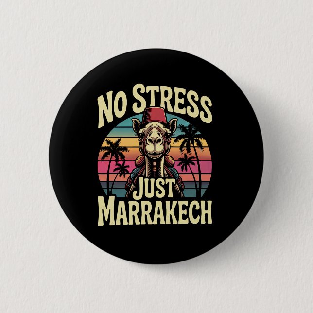 Nur Marrakech Kamel Sonnenuntergang Marokko Reise  Button (Vorderseite)