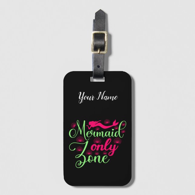 Nur Meerjungfrau-Zone in Hot Pink und Neon Green Gepäckanhänger (Vorderseite Vertikal)