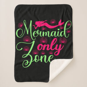 Nur Meerjungfrau-Zone in Hot Pink und Neon Green Sherpadecke