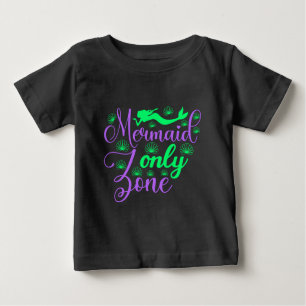 Nur Meerjungfrau Zone in Neon Green und Lila Baby T-shirt