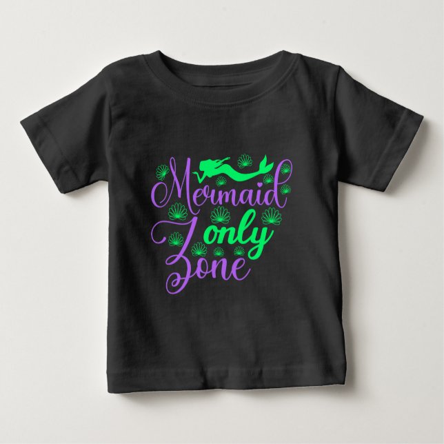 Nur Meerjungfrau Zone in Neon Green und Lila Baby T-shirt (Vorderseite)
