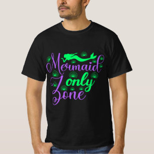 Nur Meerjungfrau Zone in Neon Green und Lila T-Shirt