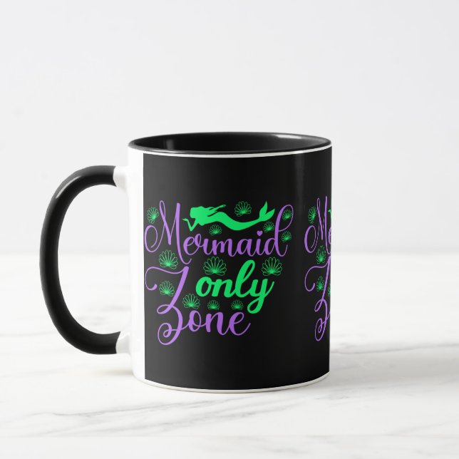 Nur Meerjungfrau Zone in Neon Green und Lila Tasse (Links)