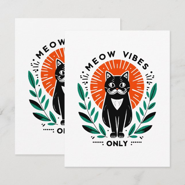 Nur Meow-Vibes Begleitkarte (Vorne/Hinten)