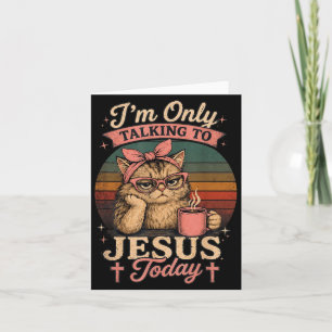 Nur mit Jesus sprechende christliche schwarze Katz Karte