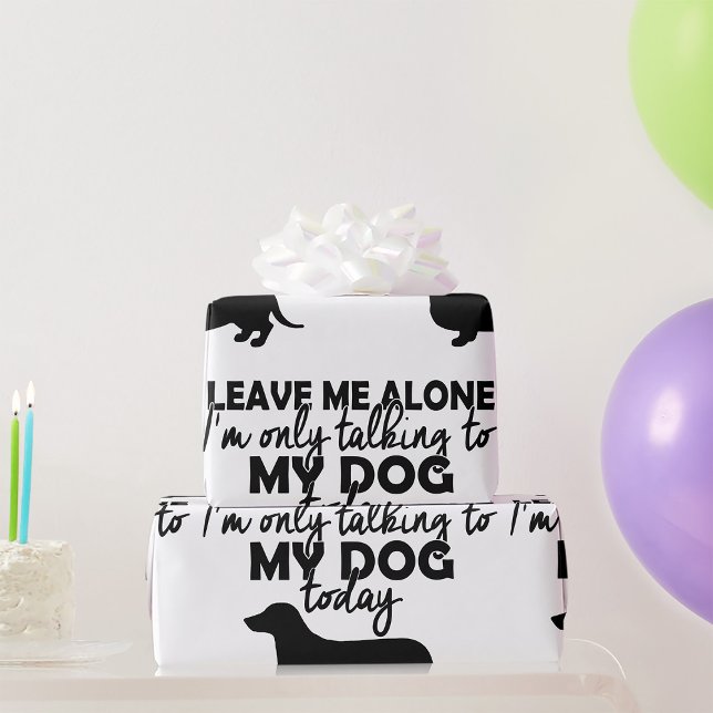 Nur mit meinem Hunde-Wrapping-Papier sprechen Geschenkpapier (Von Creator hochgeladen)