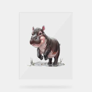 NUR MOO DENG ART T - Shirt Acrylschild