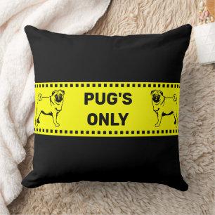 Nur Mops Schwarzer Hund Kissen