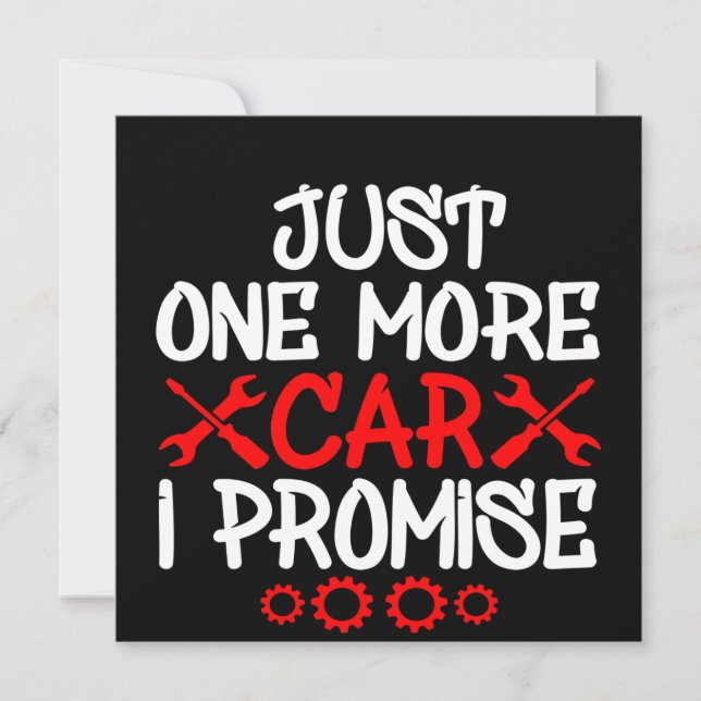 Nur noch ein Auto, das ich verspreche Einladung (Vorderseite)