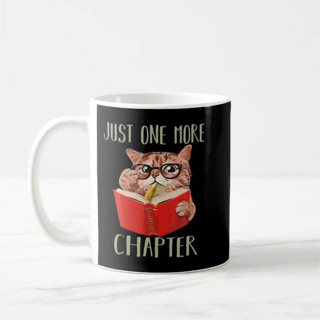 Nur noch ein Kapitel Buch lesen Cat 131 Kaffeetasse (Links)
