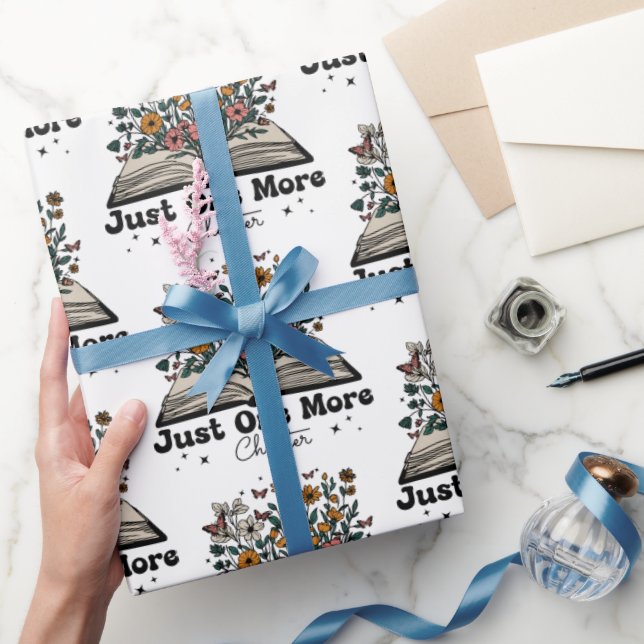 Nur noch ein Kapitel Florales Buch Geschenkpapier (Schenken)