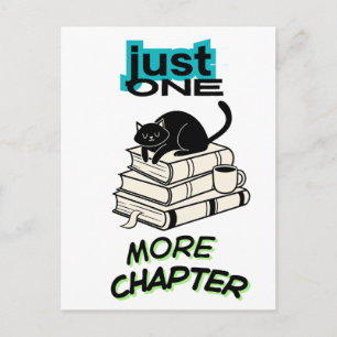 Nur noch ein Kapitel Katze Postkarte