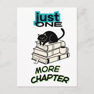 Nur noch ein Kapitel Katze Postkarte