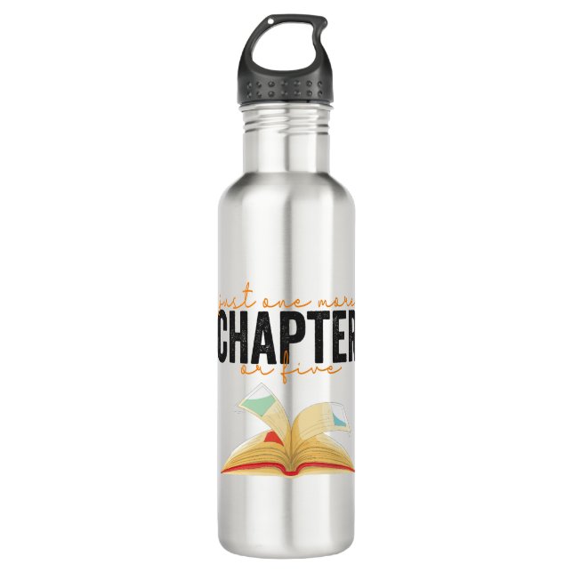 Nur noch ein Kapitel oder fünf lustige Buchliebhab Edelstahlflasche (Vorderseite)