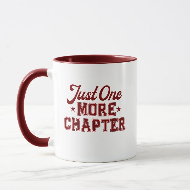 Nur noch ein Kapitel Tasse Maroon Buchwurm (Links)