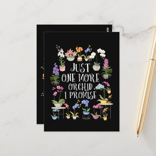 Nur noch eine Orchidee, ich verspreche es Postkarte (Vorderseite/Rückseite Beispiel)