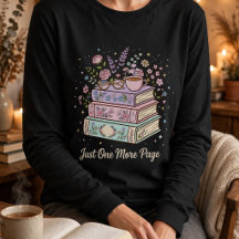 Nur noch eine Seite Florale Bücher Lesedesign