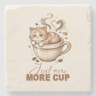 Nur noch eine Tasse Lustiger Katzen-Kaffee-Marmor- Steinuntersetzer