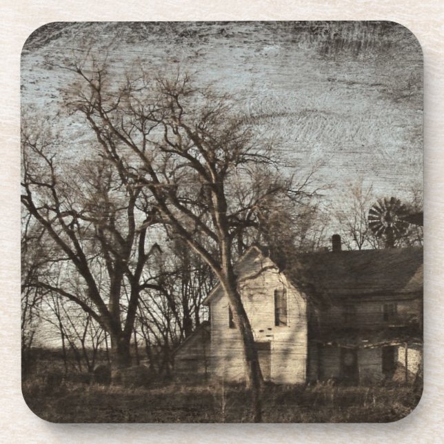 Nur noch Erinnerungen, das Landhaus verlassen Getränkeuntersetzer (Vorderseite)