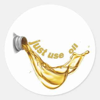 nur Öl verwenden Runder Aufkleber