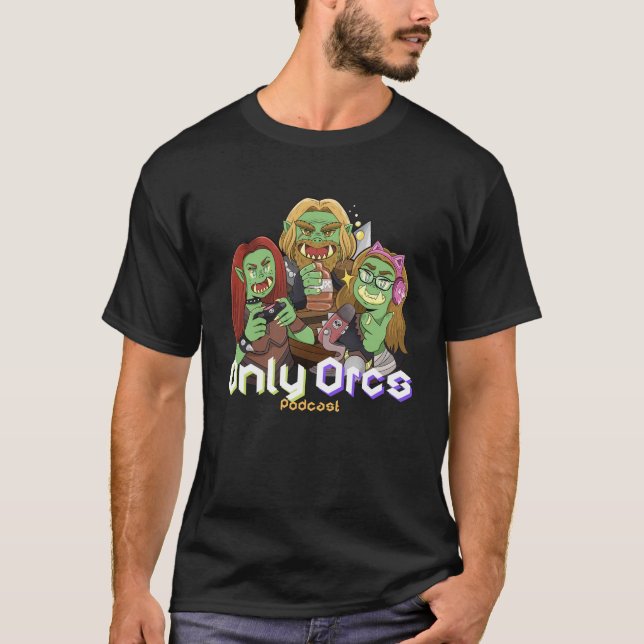Nur Orcs Podcast T - Shirt - Schwarz (Vorderseite)