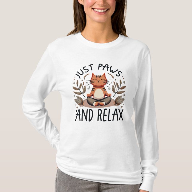 Nur Paare und Relax Yoga Cat T-Shirt (Vorderseite)