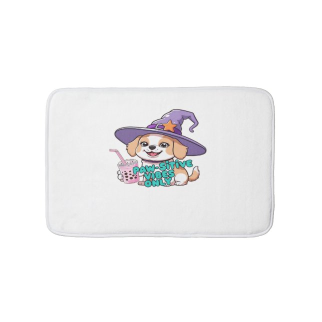 Nur Paw-Schwänze - Niedlicher Hund mit Blasen-Tee  Badematte (Vorderseite)