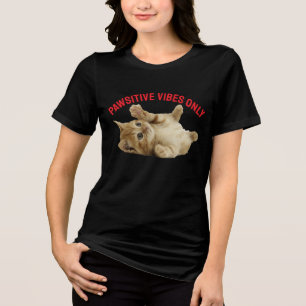 Nur Pawsitive Beulen - Niedliche Orange Tabby Cat Tri-Blend Shirt