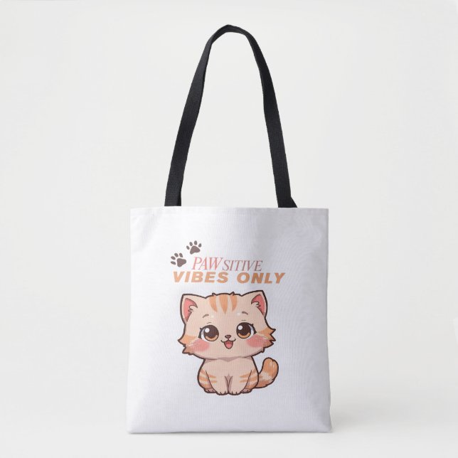 Nur Pawsitive Farben - Niedliches Kawaii Cat Desig (Vorderseite)